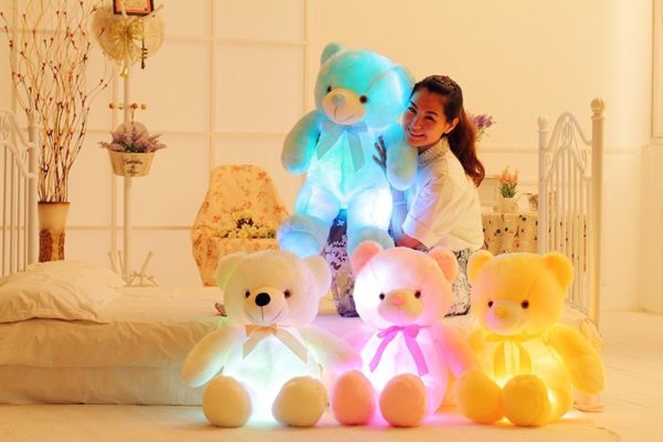 Peluche ourson veilleuse à LED et couleur lumière changeante